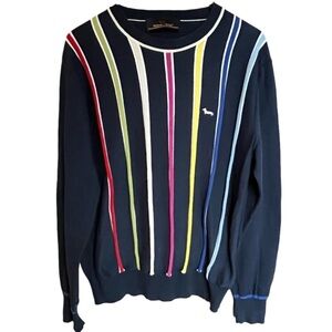 Harmont & Blaine Multicoloured Stripes Cotton Crewneck Pullover Sweater Mens M